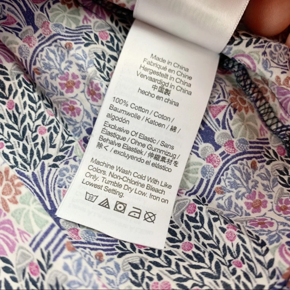 J Crew Smocked squareneck organic cotton top in Liberty Club Nouveau floral